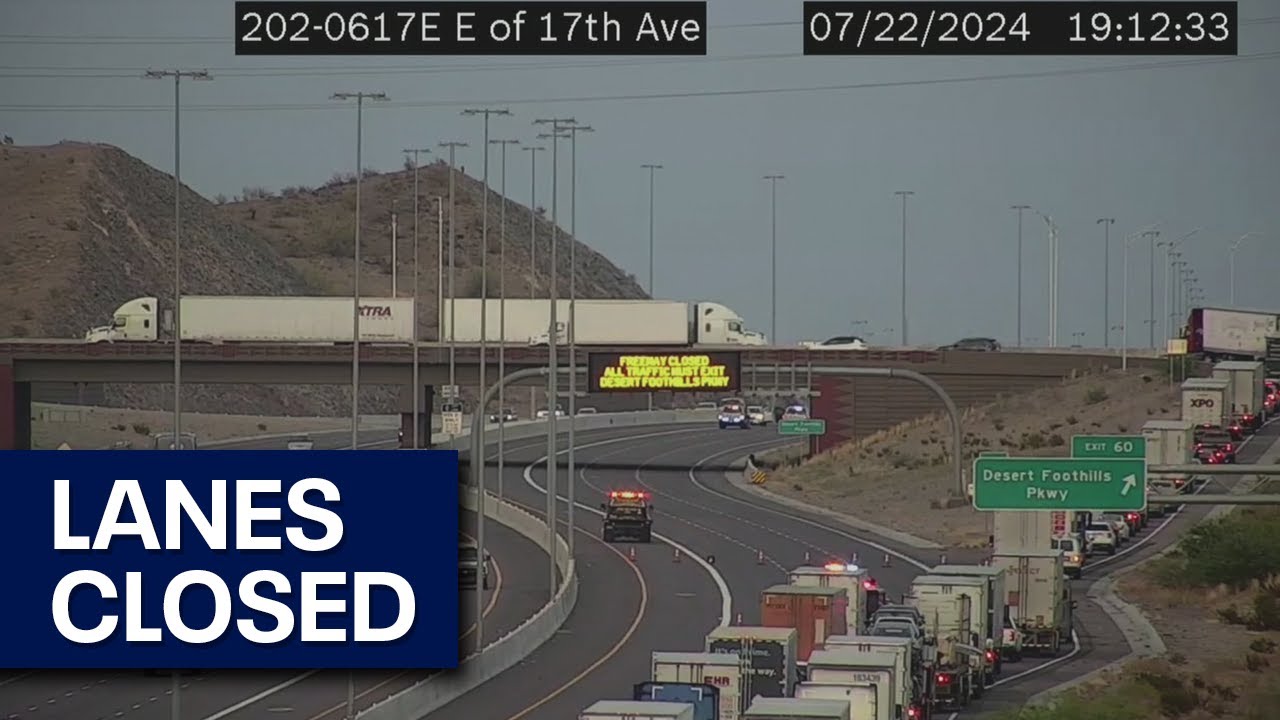 Portion of Loop 202 in Phoenix closes due to crash - YouTube