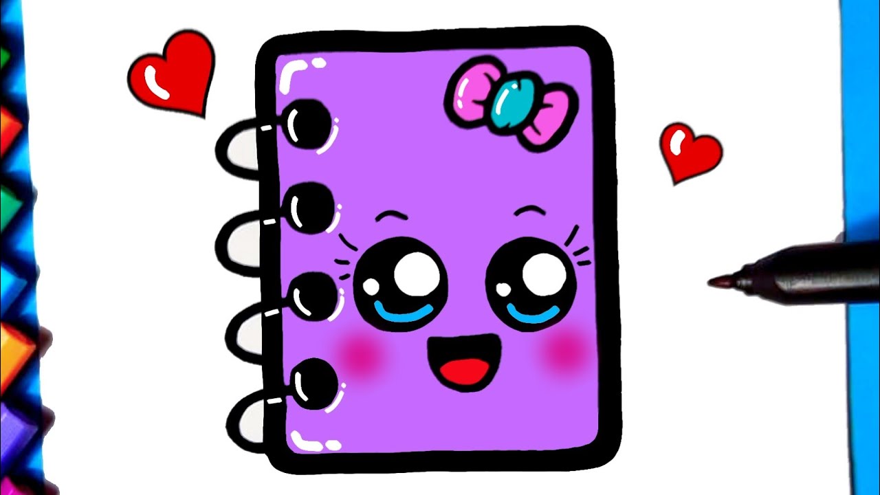 CADERNO FOFO Como desenhar notebook Kawaii ❤ Desenhos Kawaii - Desenhos  para Desenhar 