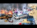 Massive Spike Strip Pileup Crashes #1 – BeamNG Drive | CrashBoomPunk