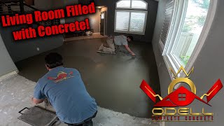 We filled a living room full of concrete!