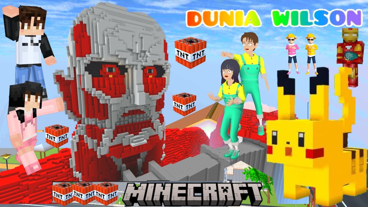 Yuta Mio Titan Raksasa Minecraft Melawan Titan 1000 🥰😍 Yuta Cari Pikachu