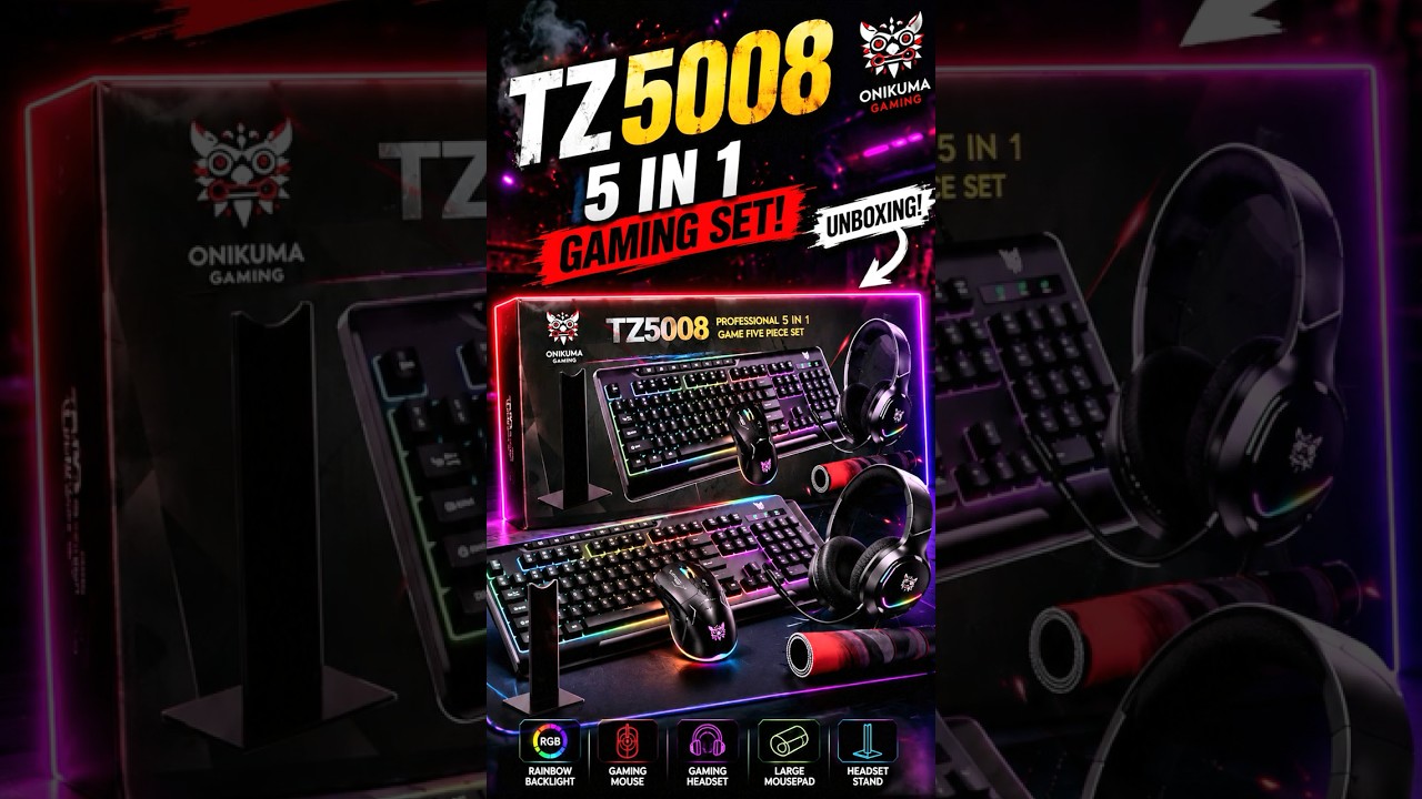 Onikuma TZ5008 Professional 5-in-1 Game Five Piece