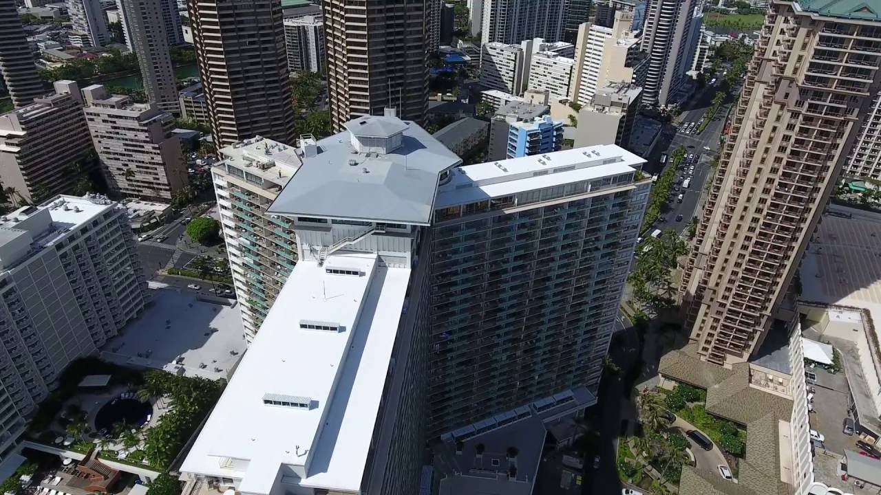 Drone Shoot Ilikai Rooftop, Waikiki, Hawaii for Pacific Industrial