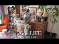 vlog｜蚤の市とバッグを編む日常🍐｜少しだけお知らせ｜蚤の市の購入品｜flower bouquet crochet