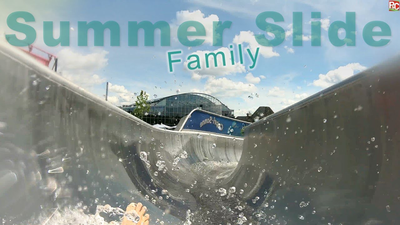 GALAXY ERDING - Summer Family Slide (rasante Edelstahlrutsche im Thermengarten / fast steel slide)