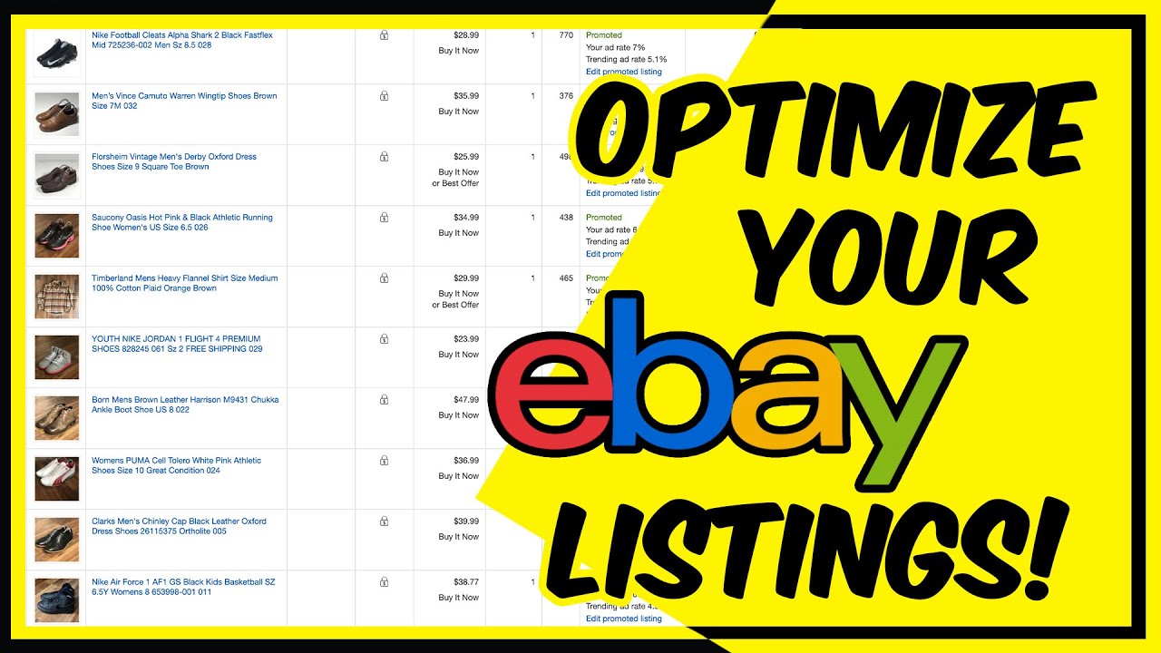 How to Optimize eBay Listing Full Time eBay Reseller YouTube
