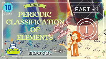 Periodic Classification of Elements Class 10 Malayalam | Part1 | Chapter-5 | CBSE | NCERT | Classify