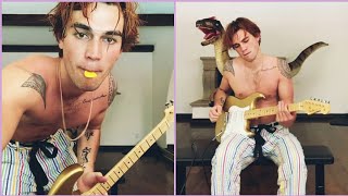 KJ Apa Goes Shirtless While Showing Off His Guitar Playing Skills