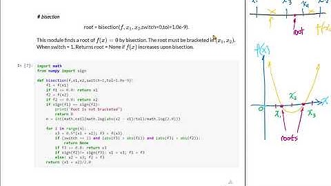 4.2 - Roots of Equations  - Bisection Method with Python Code and Example