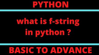 Strings in Python | What is fstring in python | String Interpolation | Python Tutorials Hindi