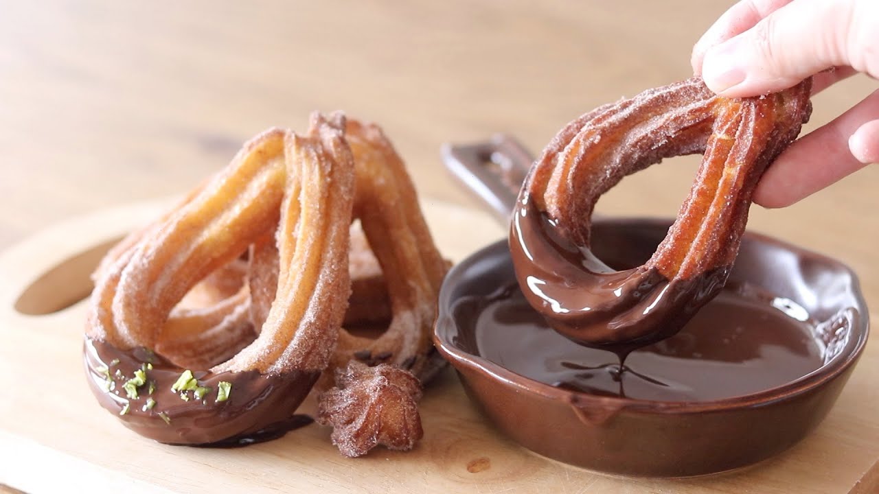 Пончики чуррос в шоколаде: легкие домашние чуррос без духовки, масла или молока!