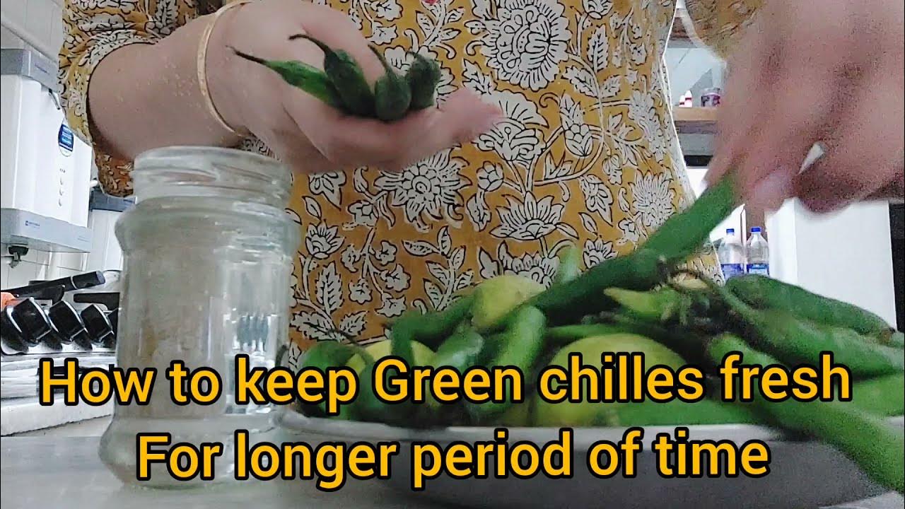 how to keep green chillies fresh for longer period without refrigerator