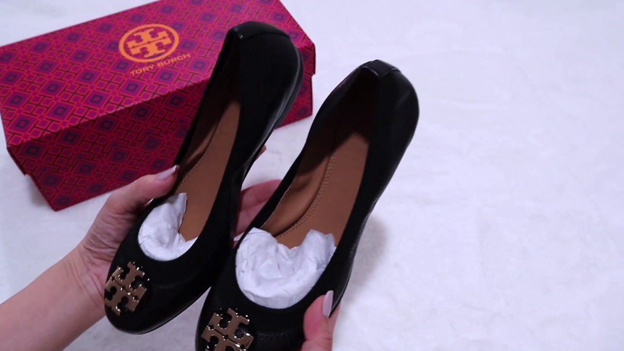 Unboxing Tory Burch Claire Elastic Ballet Flats - YouTube