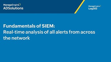 Fundamentals of SIEM:Real-time analysis of all alerts from across the network