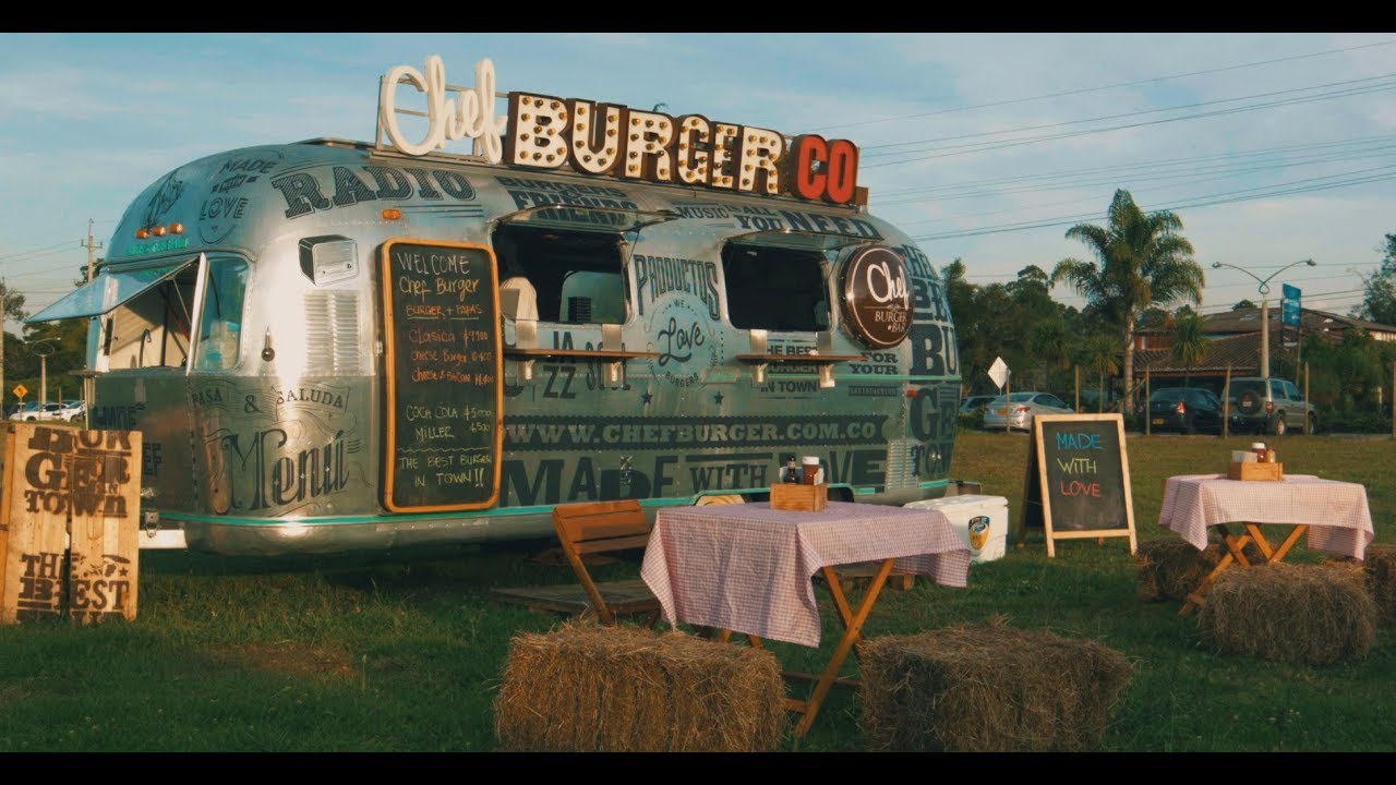 Burger Movil Concepto En Comidas Chef Burger