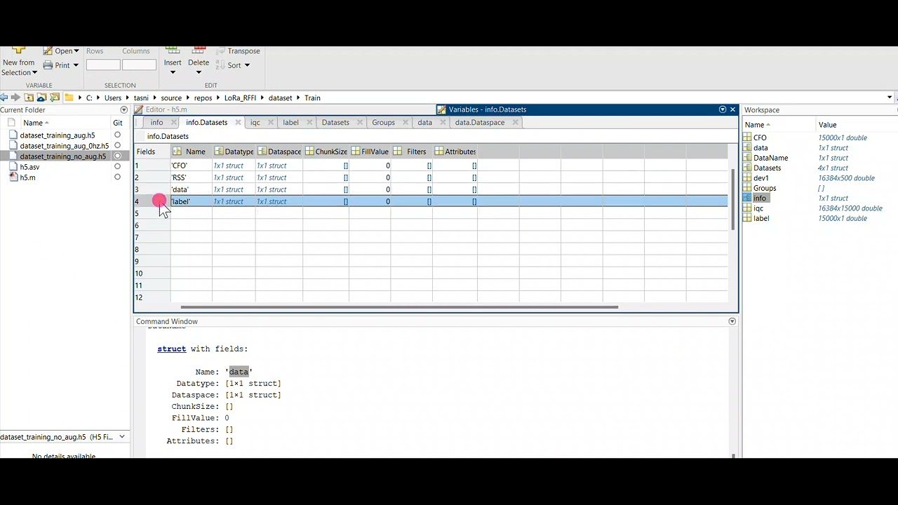 Reading H5 or HDF5 file on MATLAB