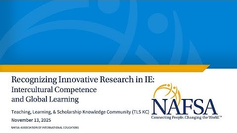 Recognizing Innovative Research in IE: Intercultural Competence & Global Learning