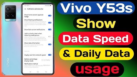 How To Show Data Speed On Notification Status Bar Vivo Y53s || Vivo Y53s Real-time Network Speed