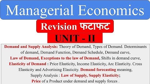 2| Demand Analysis, Law of Demand, law of supply, Elasticity of Demand, managerial economics aktu