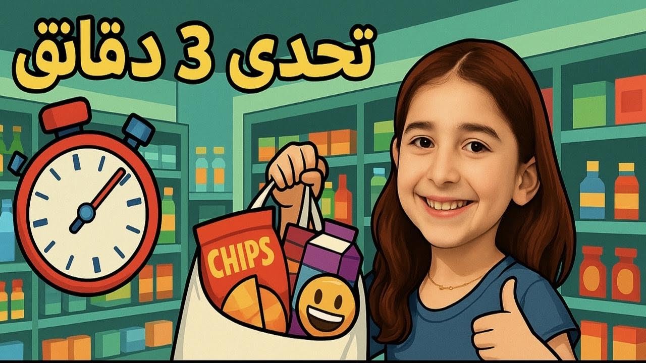اعطتني ماما تحدي  ٣ دقائق في سوبر ماركت اشتري أشياء ترند 🛒 شوفوا شو اشتريت 🤣😅 !