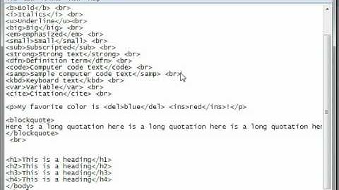 HTML Tutorial 06 - Text Formatting