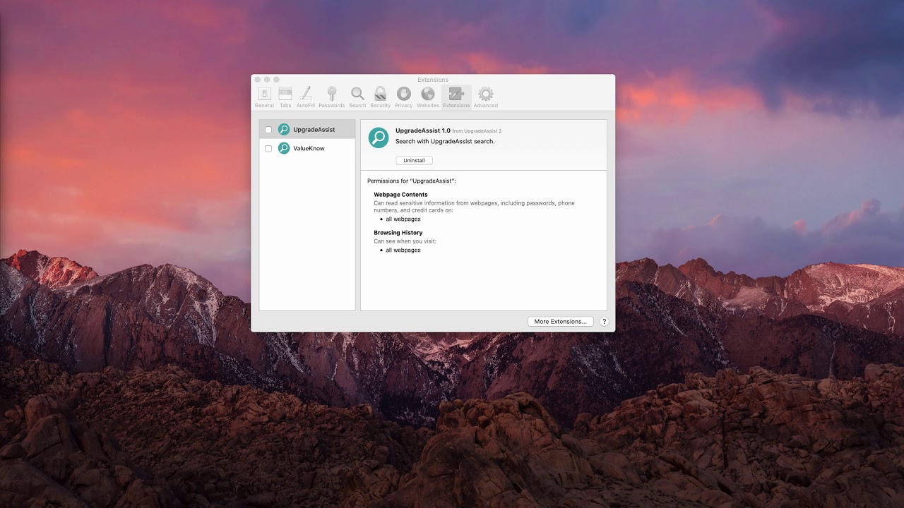 UpgradeAssist adware removal (Mac).