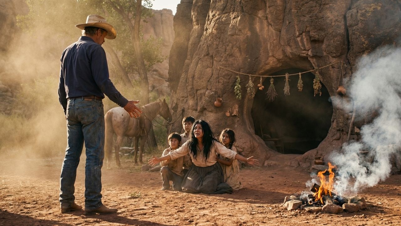 EL VAQUERO Salió a Buscar una Vaca y Encontró una Madre con 3 Hijos Viviendo en una Cueva del Desi..