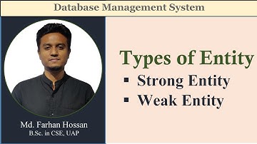 Lec: 22 | Types of Entity | Strong Entity | Weak Entity | DBMS | Bangla Tutorial