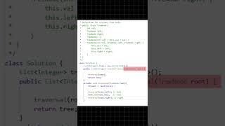 Tree | Binary Tree Inorder Traversal #shorts #dsa #tree #inorder #traversal