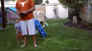 First flight with Syma X5C-1 quadcopter drone