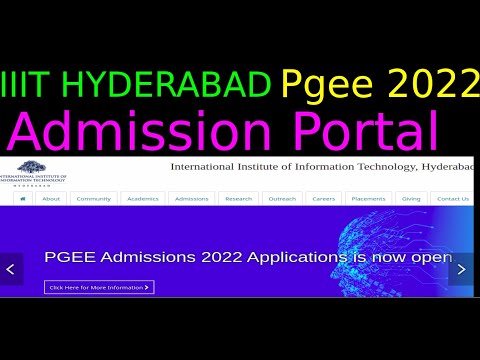 IIIT Hyderabad 2022 Admission Portal Open for M.tech, MS, PhD | PGEE 2022 EXAM | IIIT H M.Tech CSE