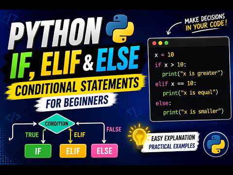 Python if, elif & else Explained | Conditional Statements for Beginners #Python video no 7