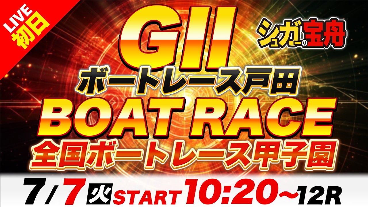 G2戸田 初日 全国ボートレース甲子園「シュガーの宝舟ボートレース2026LIVE」