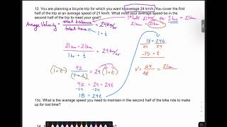 Representing Motion Practice Test Number 12 and 13