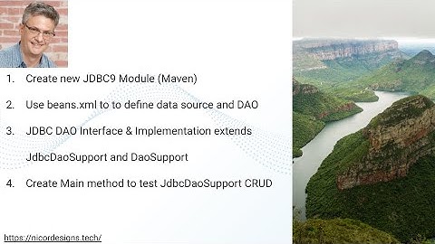 24. Using a DAO with Spring JdbcDaoSupport  (JDBCTemplate provided)
