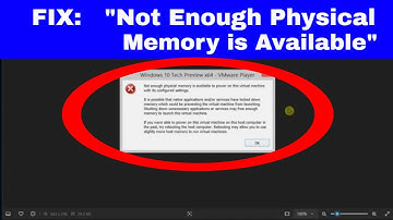 How to FIX: "Not Enough Physical Memory Is Available” for VMware