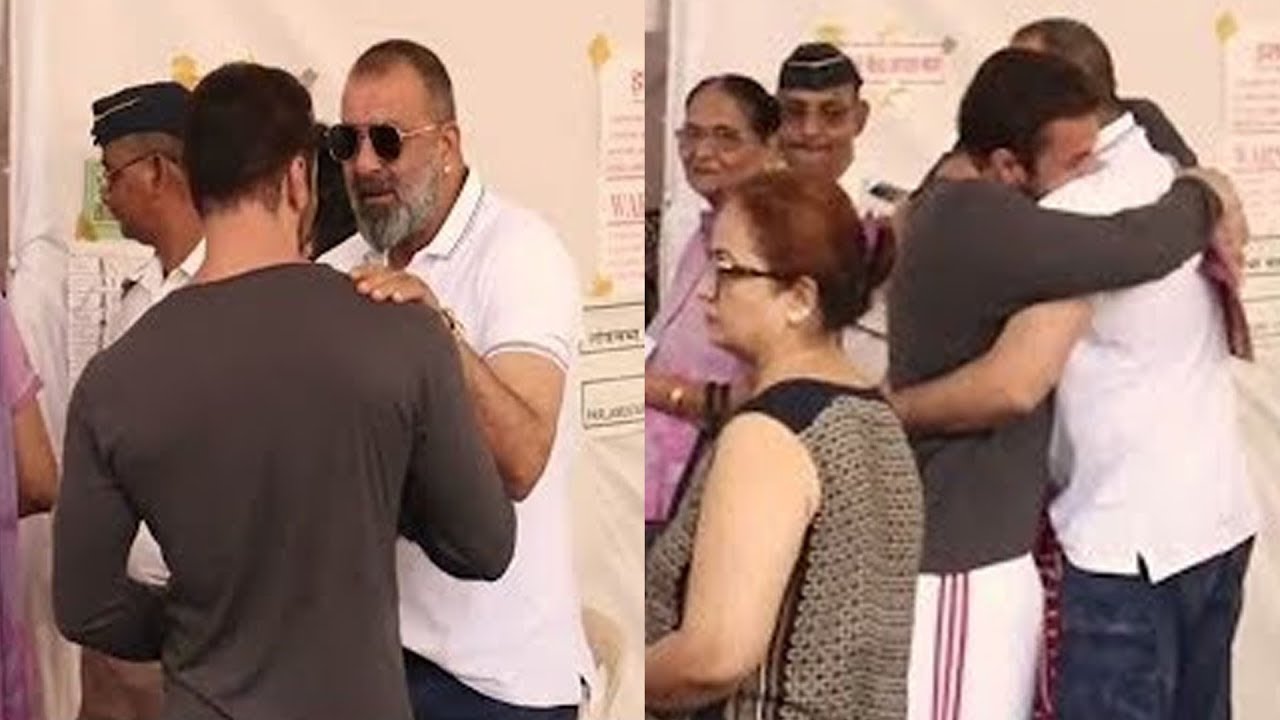 Salmans Brother Sohail Khan Hugs Sanjay Dutt  Lok Sabha Elections 2019