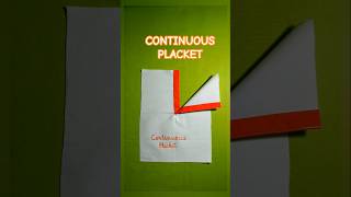 HOW TO SEW A CONTINUOUS PLACKET | EASY METHOD FOR BEGINNERS #placket #continuous #sewing #seweasy