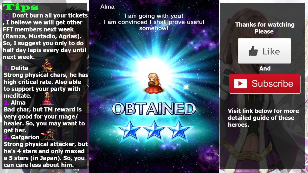 FF BE Final Fantasy Tactics Batch 1 Heroes Overview and 4x Summoning Result (#27)