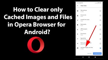 How to Clear only Cached Images and Files in Opera Browser for Android?
