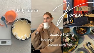 life in Korea vlog- last tuxedo fitting before shoot! dinner with sister in law, lemon cake baking