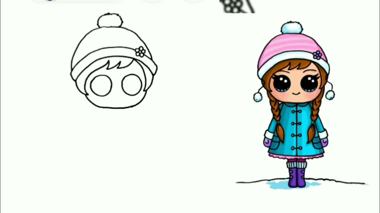 Cara menggambar Chibi girl - YouTube