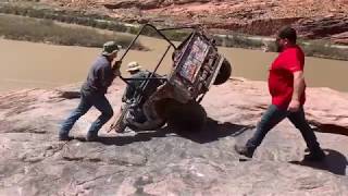 5 Willys Flat Fenders and a TJ on Moab Rim During Easter Jeep Safari 2019