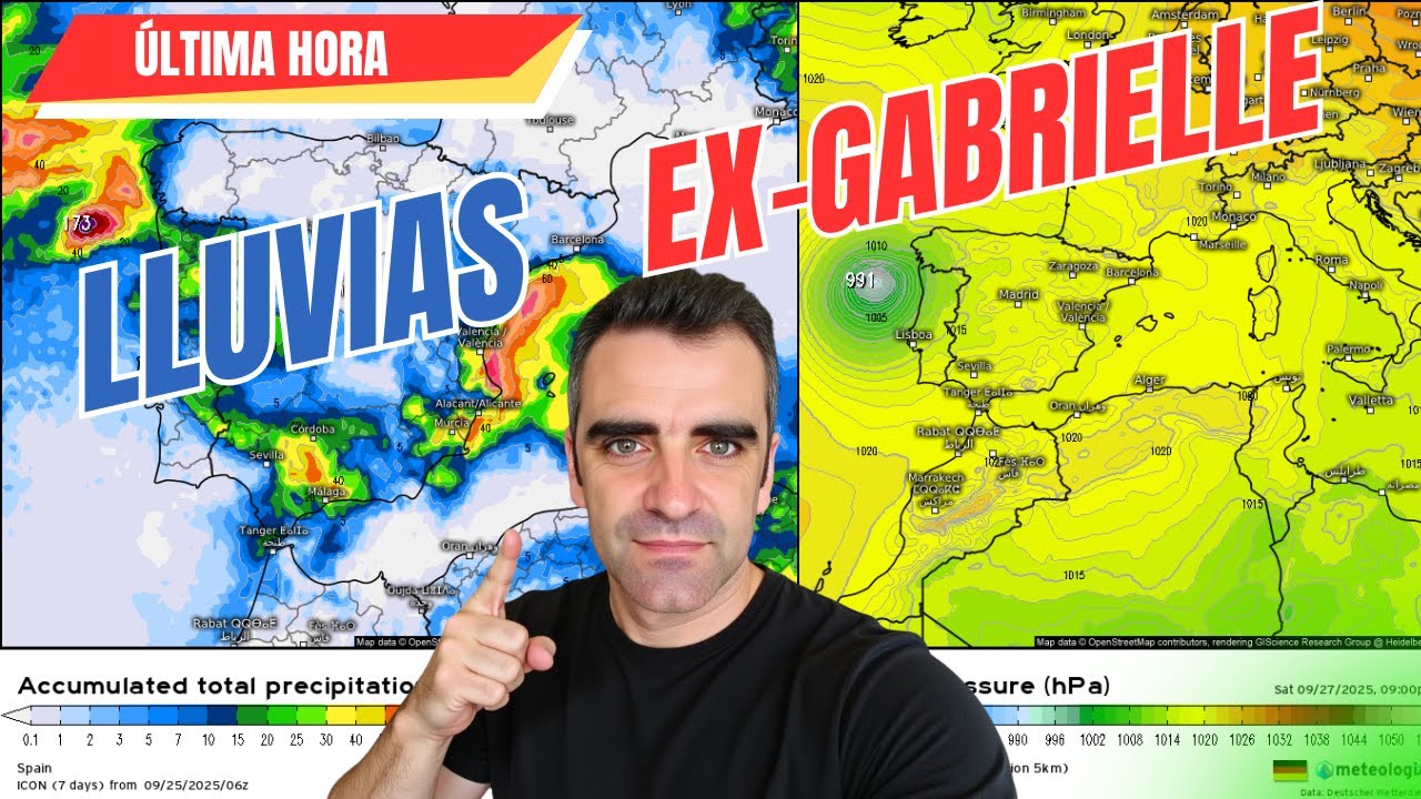Última hora del ciclón ex-Gabrielle en España: atención al Atlántico y Mediterráneo por lluvias