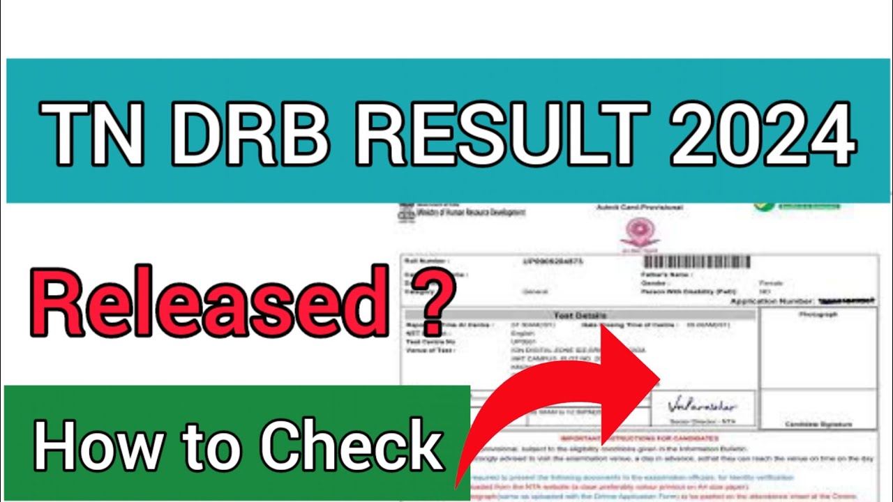 TN DRB Result 2024 How To Check TN DRB Result Date 2024 YouTube