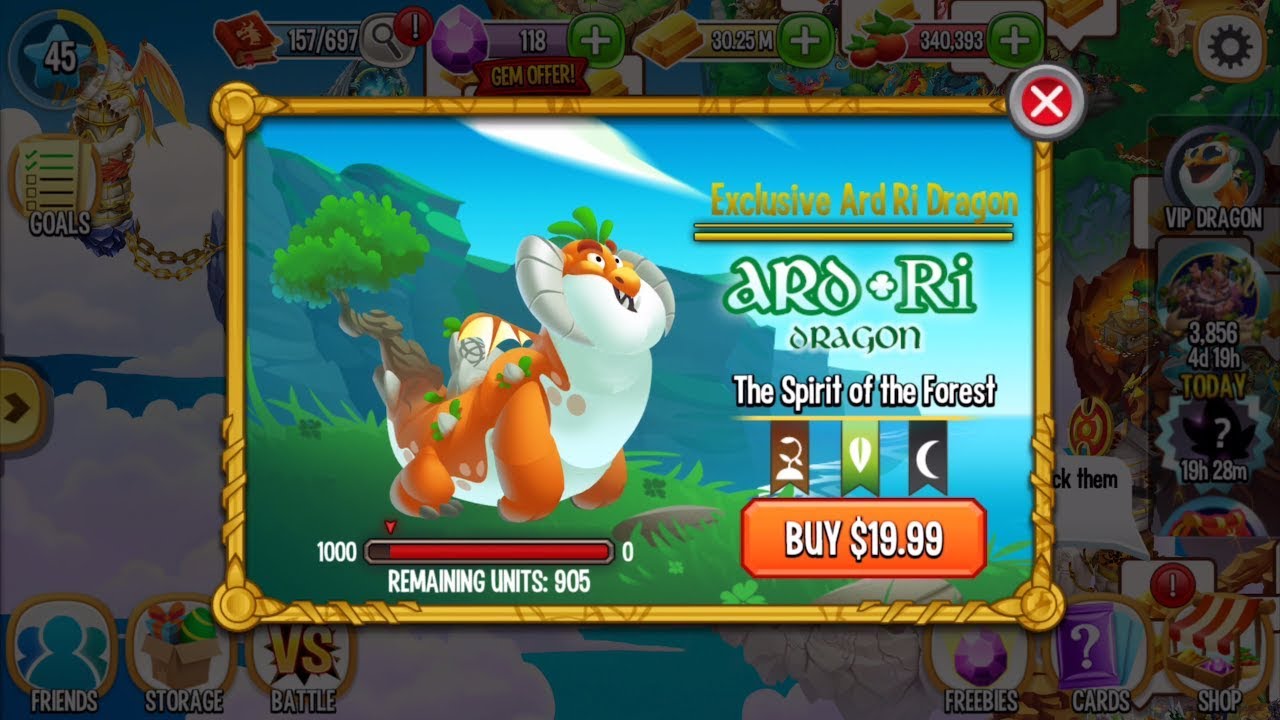 Dragon City Breeding Tutorial Part 85 | New VIP Dragon Offer of Ard Ri Dragon