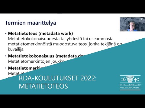 Video: Mikä elementti sisältää metatietoja?