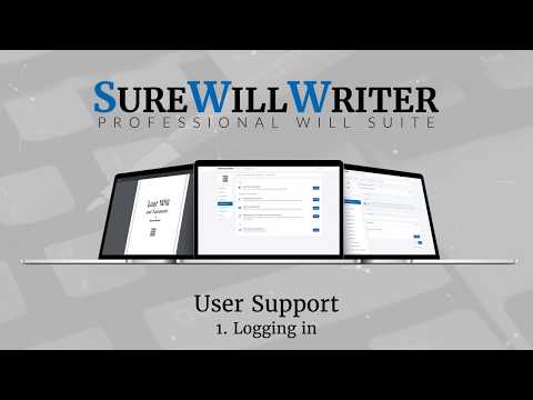 Sure Will Writer User Support - 1: Logging In