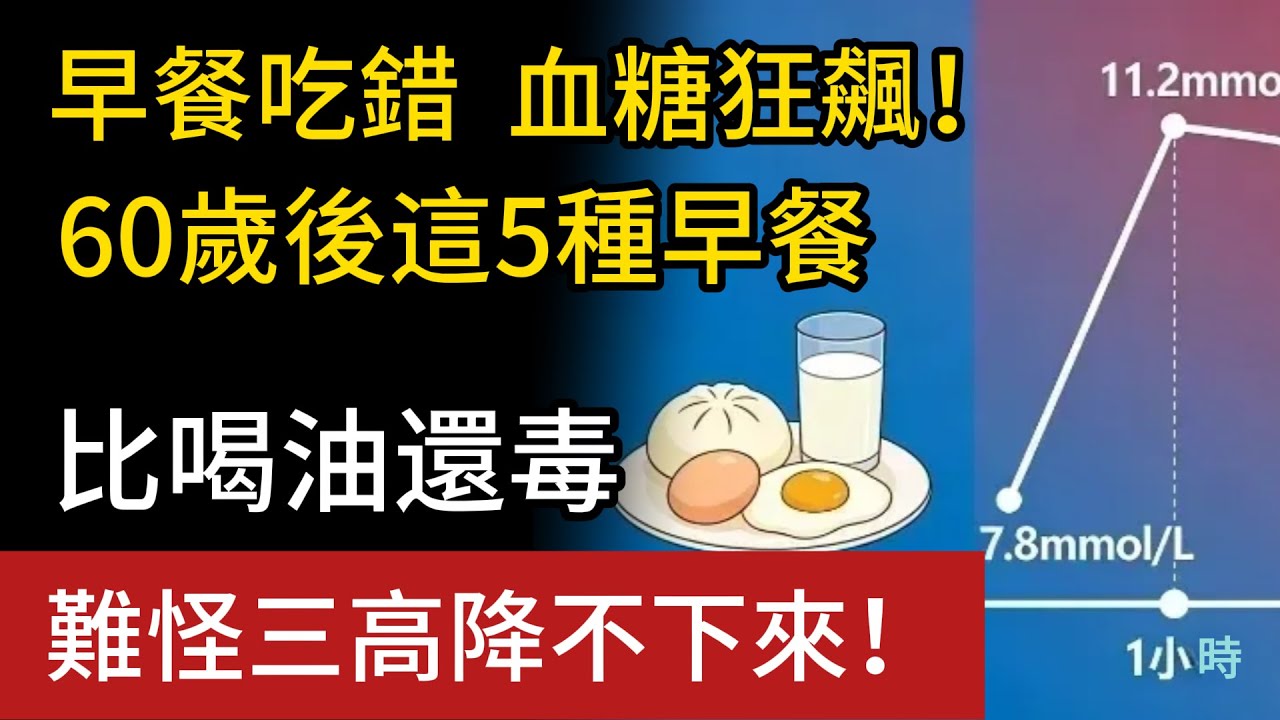 原來是你吃錯了？這5種早餐比喝油還可怕！60歲後不想三高纏身，千萬別碰。