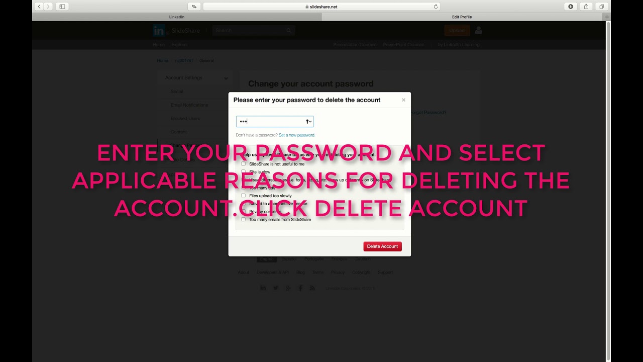 How To Delete Slideshare Account